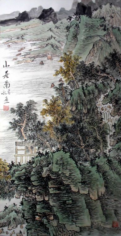 四尺水墨山水畫